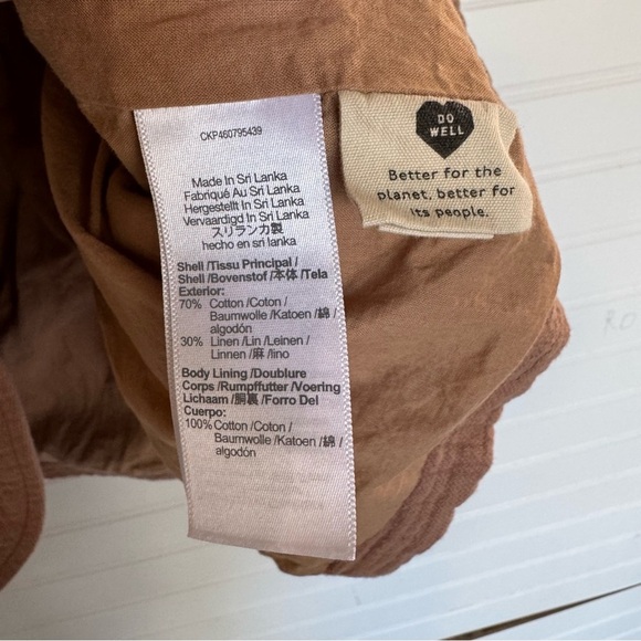 Madewell Larsen Women’s XS Brown Cotton Linen Blend Relaxed LIned Vented Blazer - Picture 9 of 13